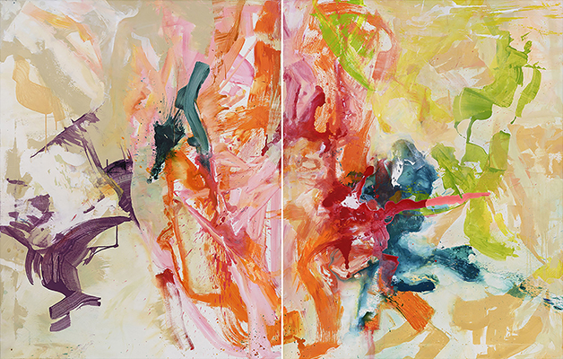 06 ss titre, diptyque, acrylique sur toile, 146x228
